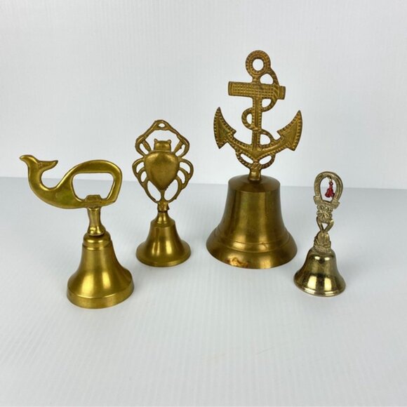 Brass Other - Nautical Brass Bell collection Lot of 4 Lobster Whale Anchor